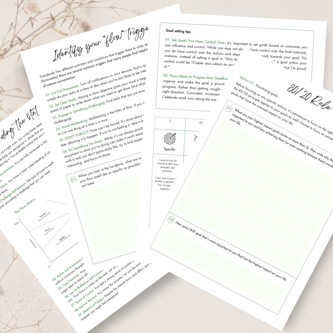 Use tested methods like 80-20 principle, smart goals and flow matrix